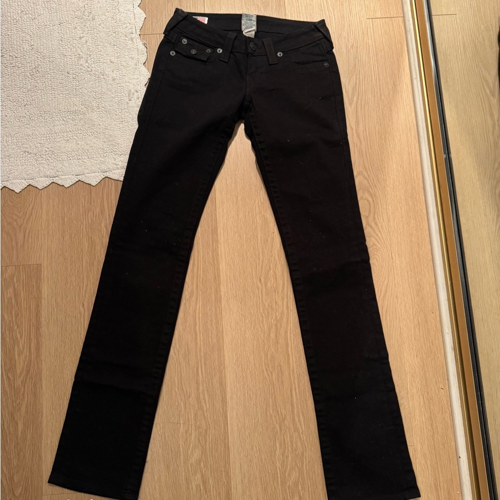 True Religion Black Straight Leg Women's Jeans